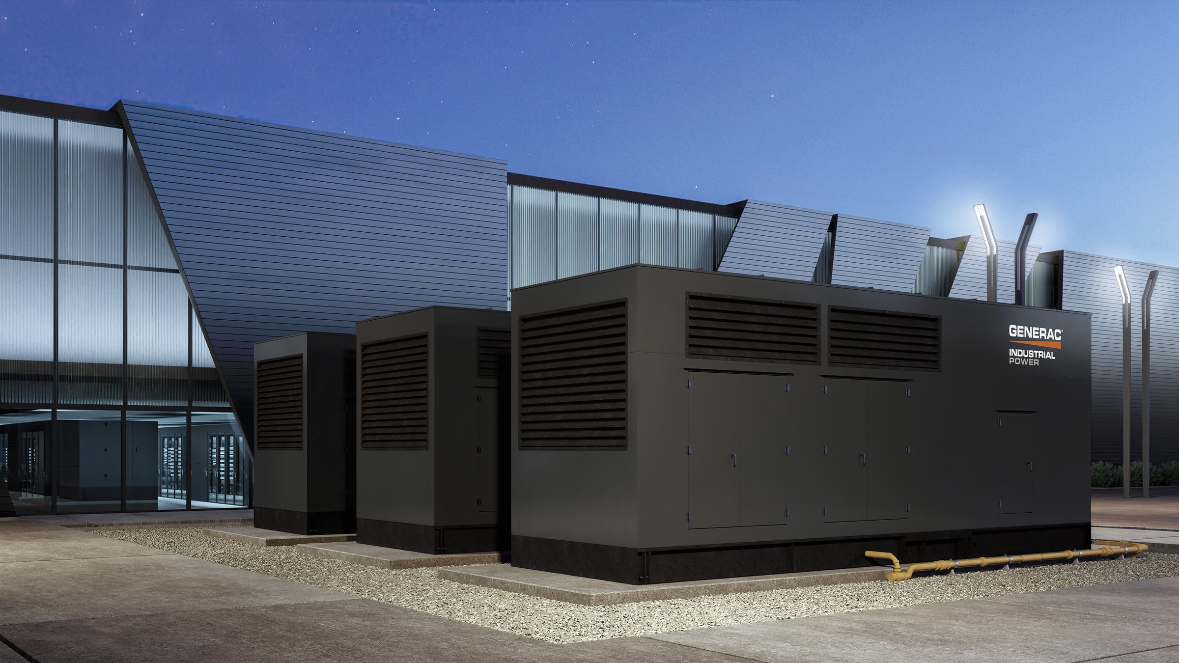 Gerador industrial a diesel em ambiente técnico